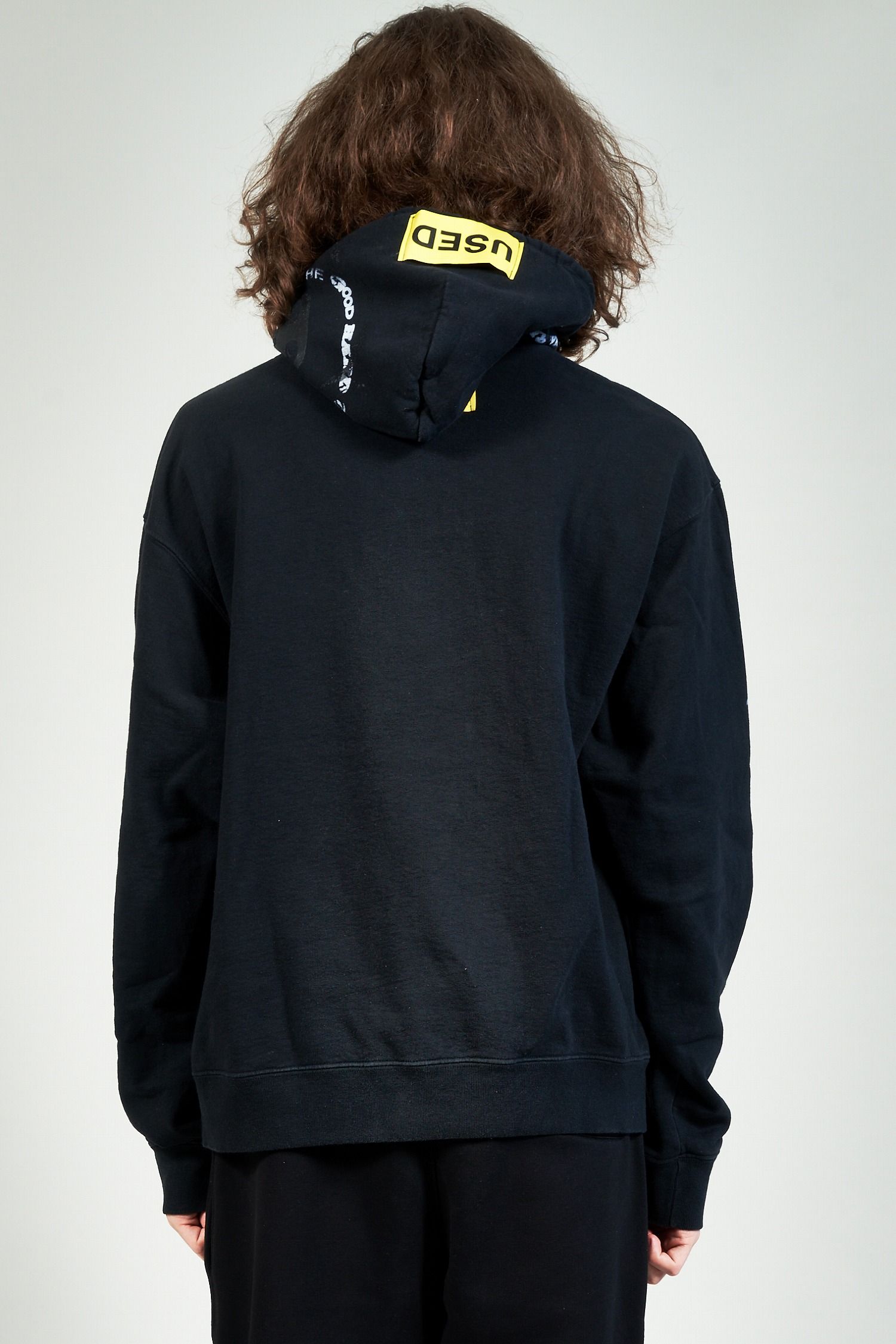 "TEST HOODY" グラフィックプリントパーカー ブラック (one and only)