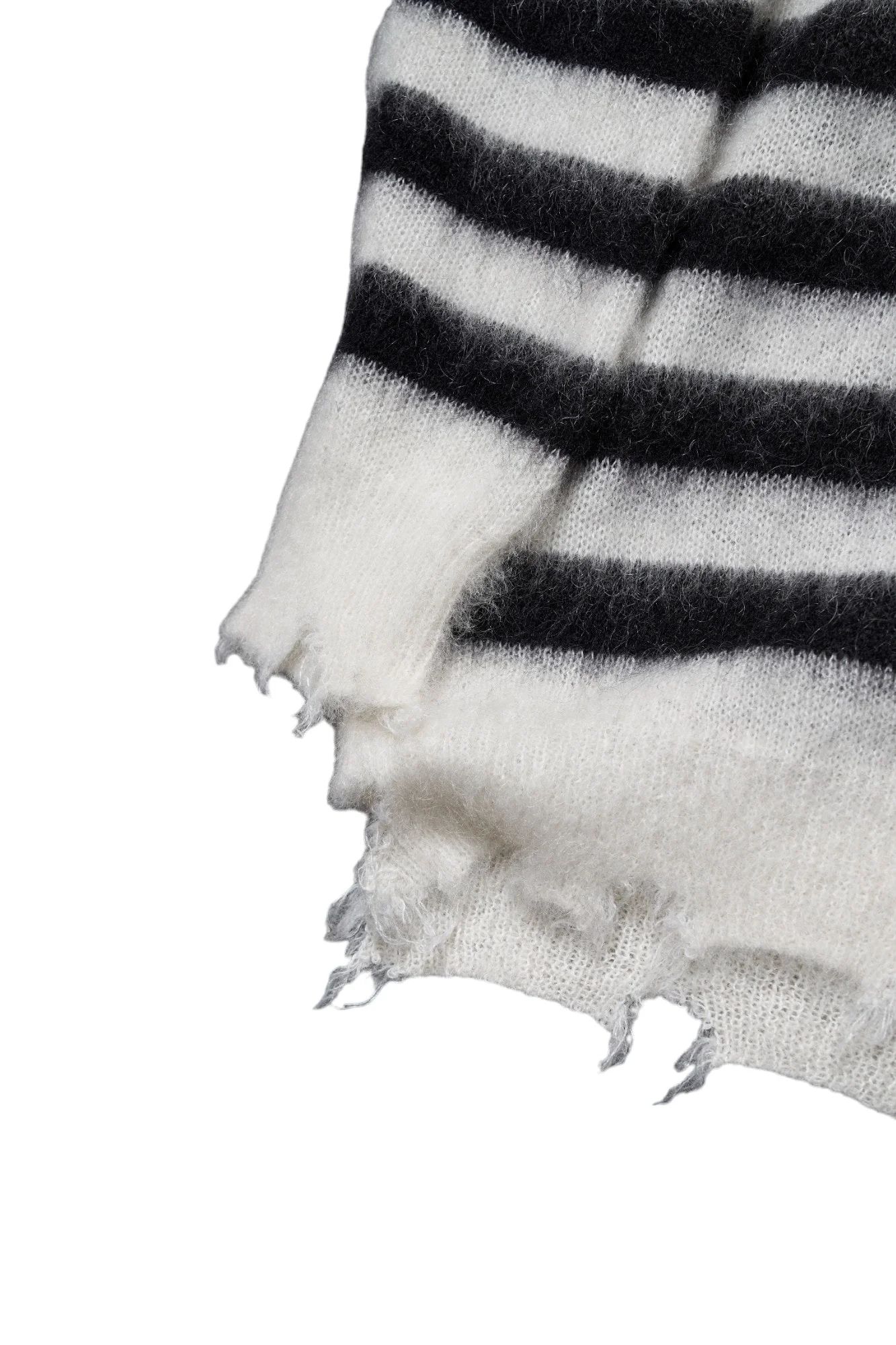 ランダム マリン ボーダーニット Random Marine Border Crashed Knit WHITE×BLACK