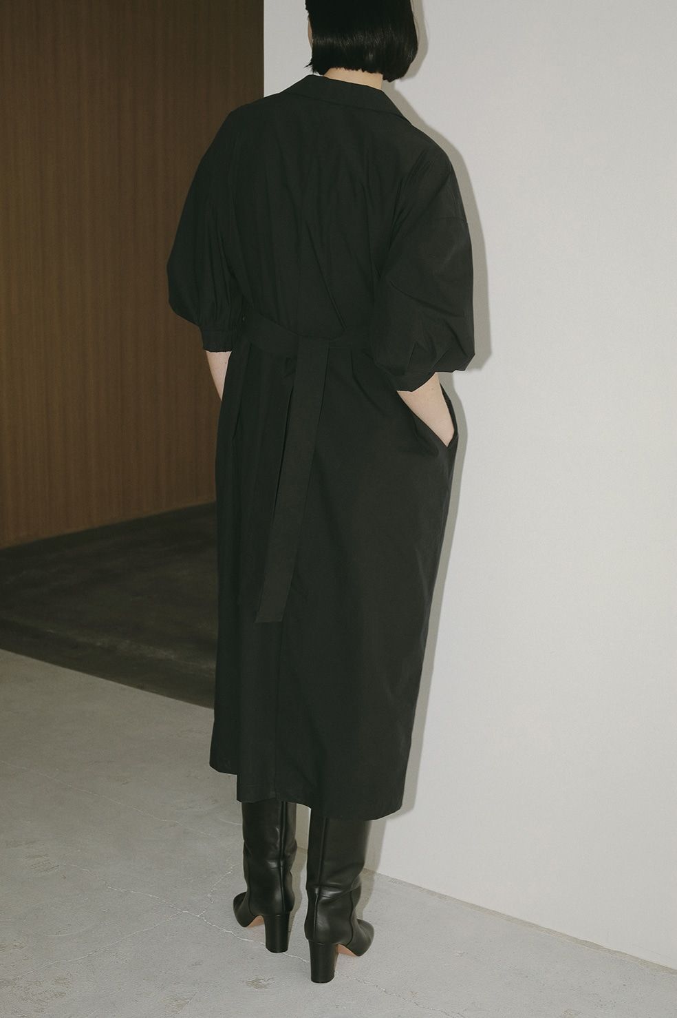 タイプライター ベルト ワンピース Black