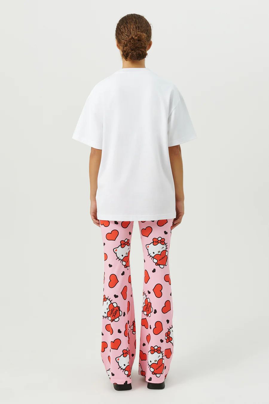 soulland×ハローキティ コラボ ハートプリント 半袖Tシャツ ホワイト