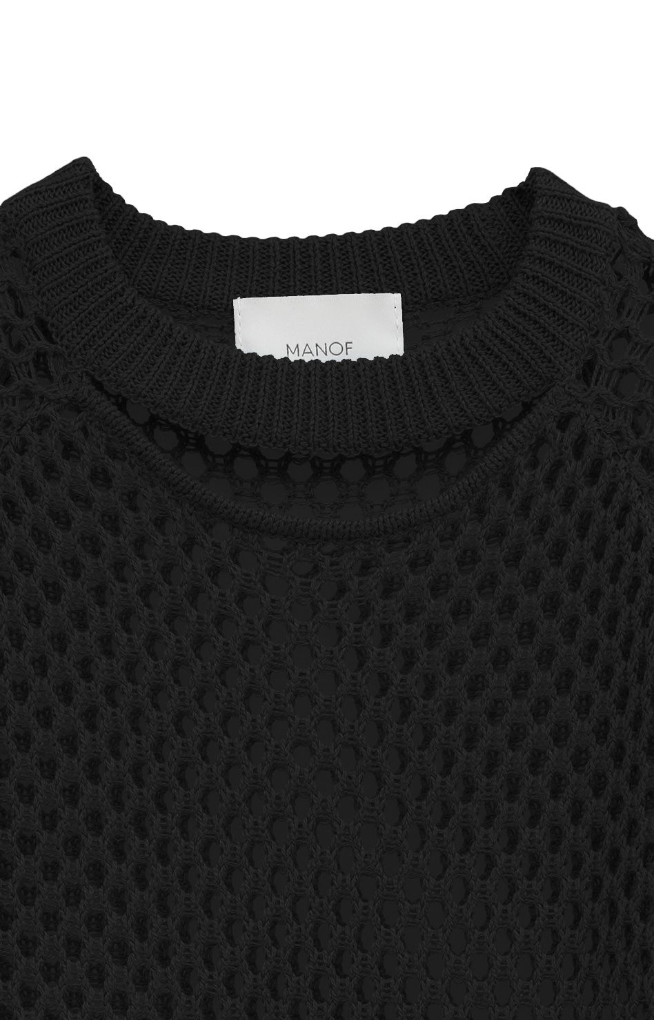 MANOF - Mesh Knit Tops メッシュニット ブラック | 3RD[i]VISION SHOP