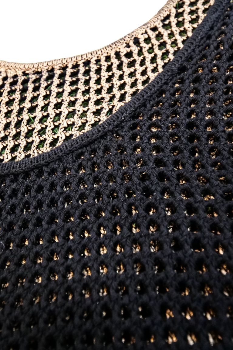 【MECRE】グリッタープリントニットタンク