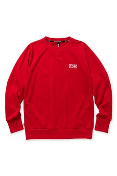 ベーシッククルーネックプルオーバー トレーナー  レッド