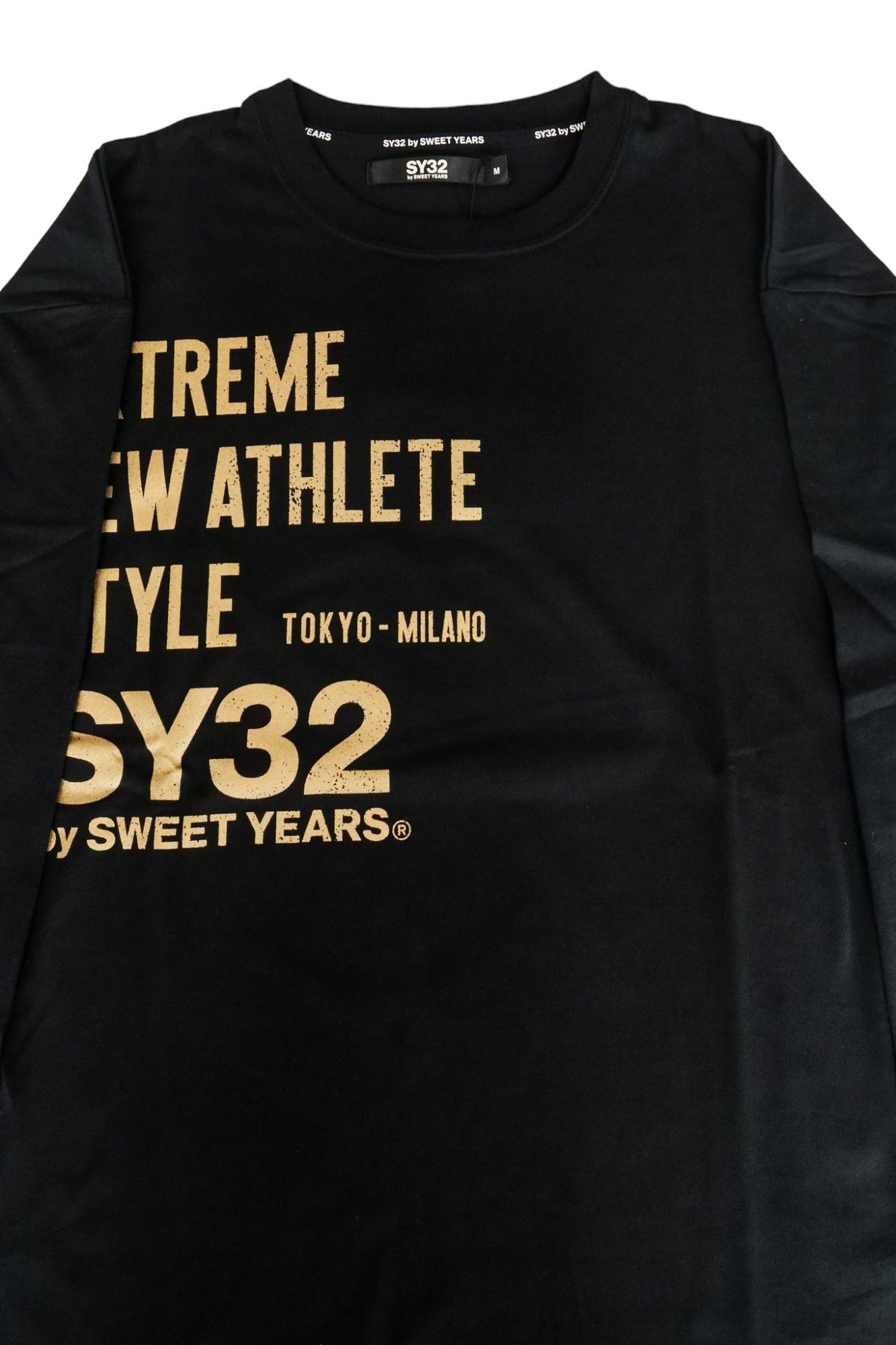 Listing Logo Long Sleeve Tee-shirt ブラック x ホワイト
