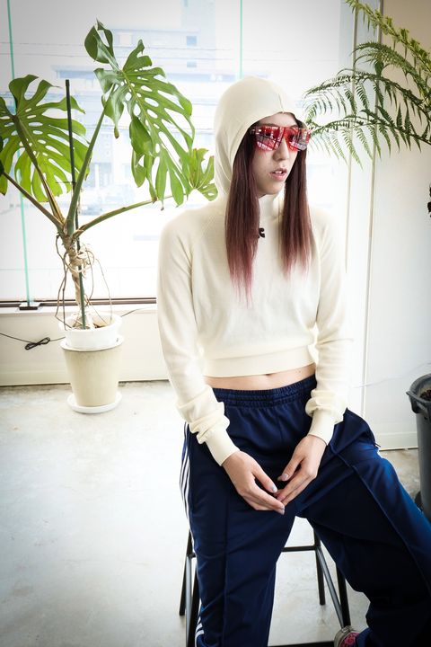 【REST&RECREATION】Knit Hoodie ivory