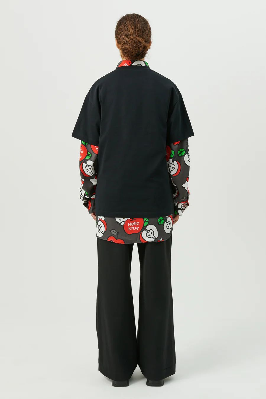 soulland×ハローキティ コラボ ハートプリント 半袖Tシャツ ブラック