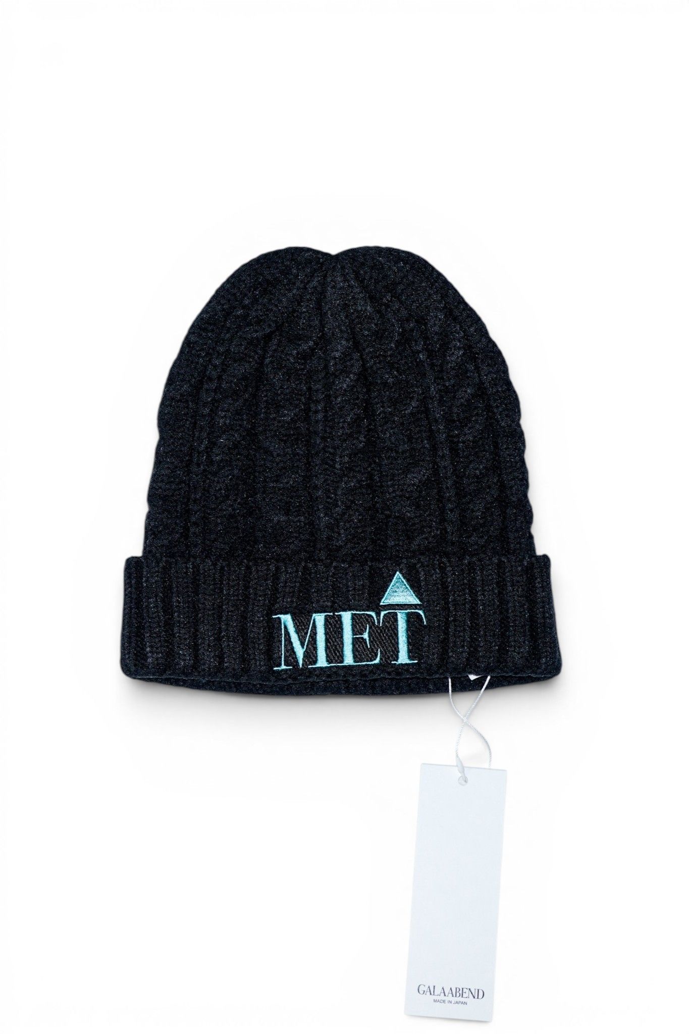ケーブル ニット キャップ - THE "MET" Embroidery CABLE KNIT CAP