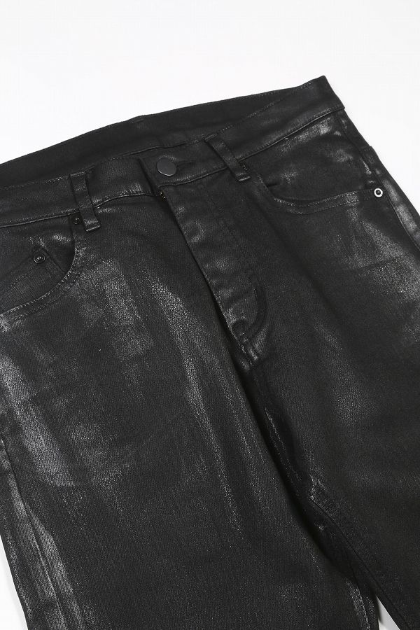 EXフィットデニム ブラックコーティング ストレッチ スキニーデニムパンツ
