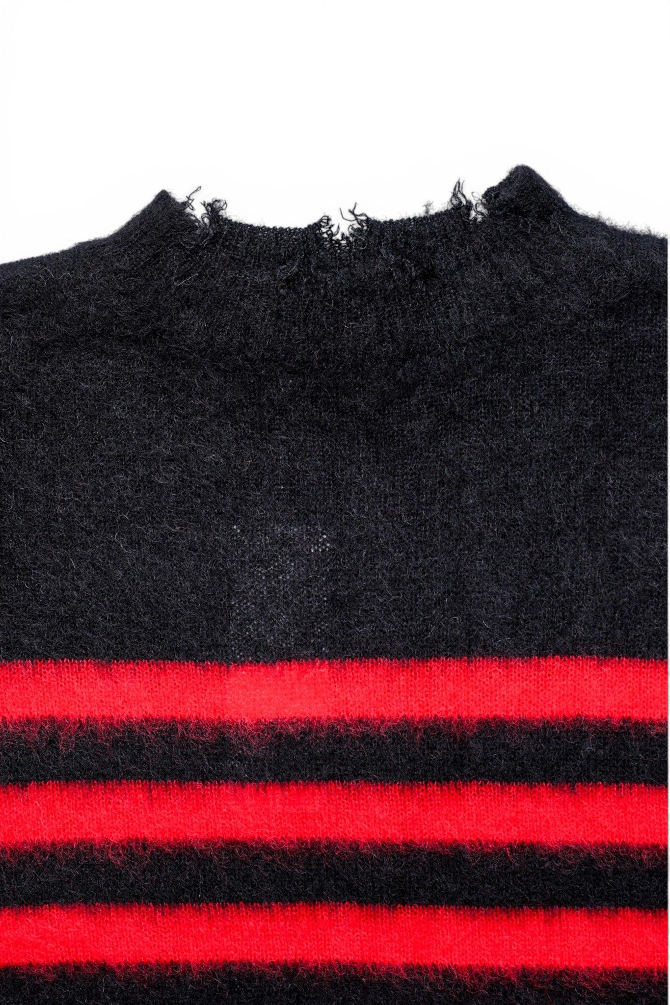 ランダム マリン ボーダーニット Random Marine Border Crashed Knit BLACKxRED