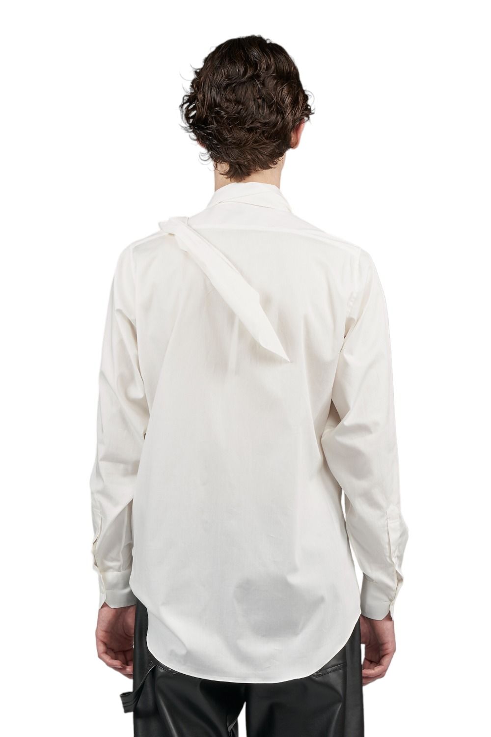 50's ブロードストレッチ レギュラーシャツ with ビッグボウタイ WHITE