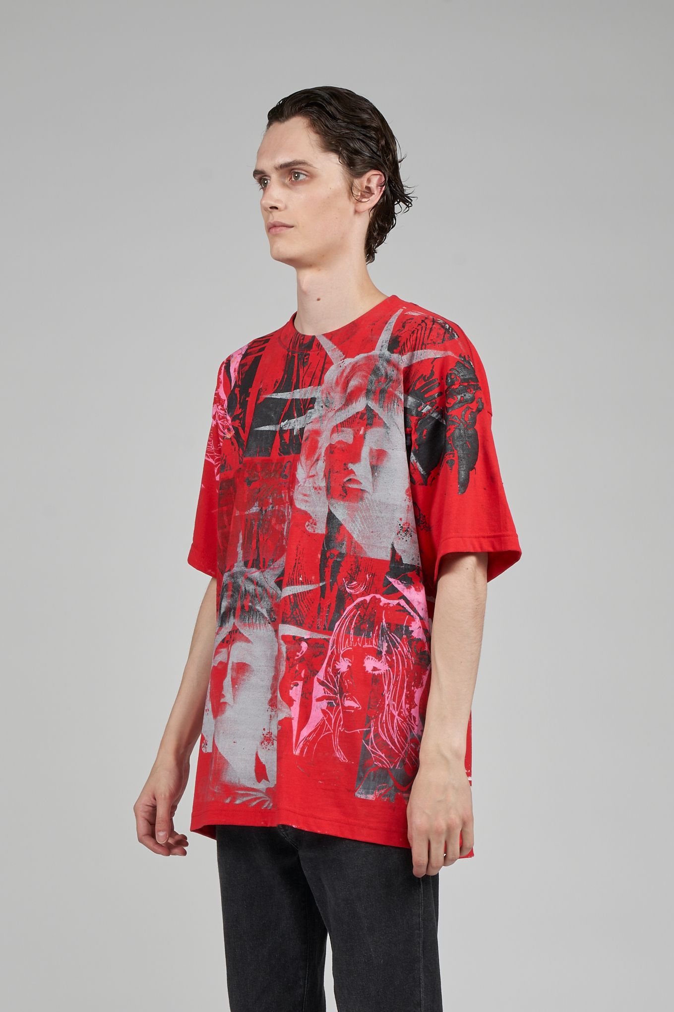"TEST T" グラフィックプリント 半袖Tシャツ レッド (one and only)