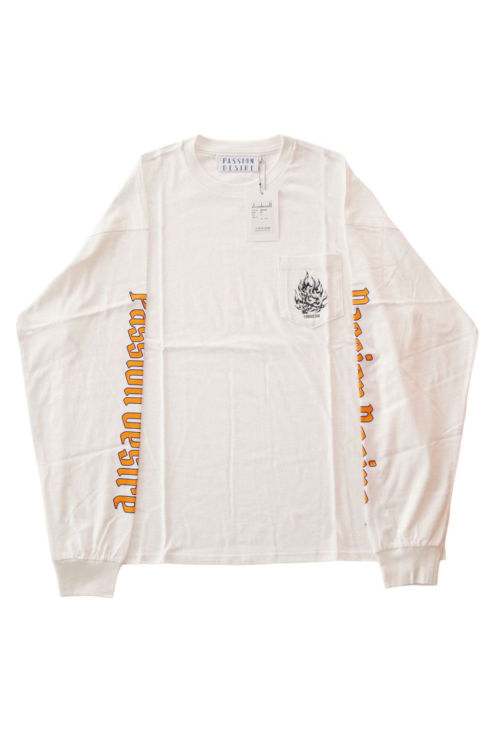 コットン L/S Tシャツ CHAIN ホワイト