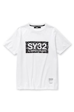 HEARTボックスロゴTシャツ ホワイト×ブラック