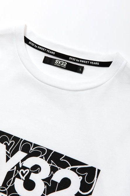 HEARTボックスロゴTシャツ ホワイト×レッド