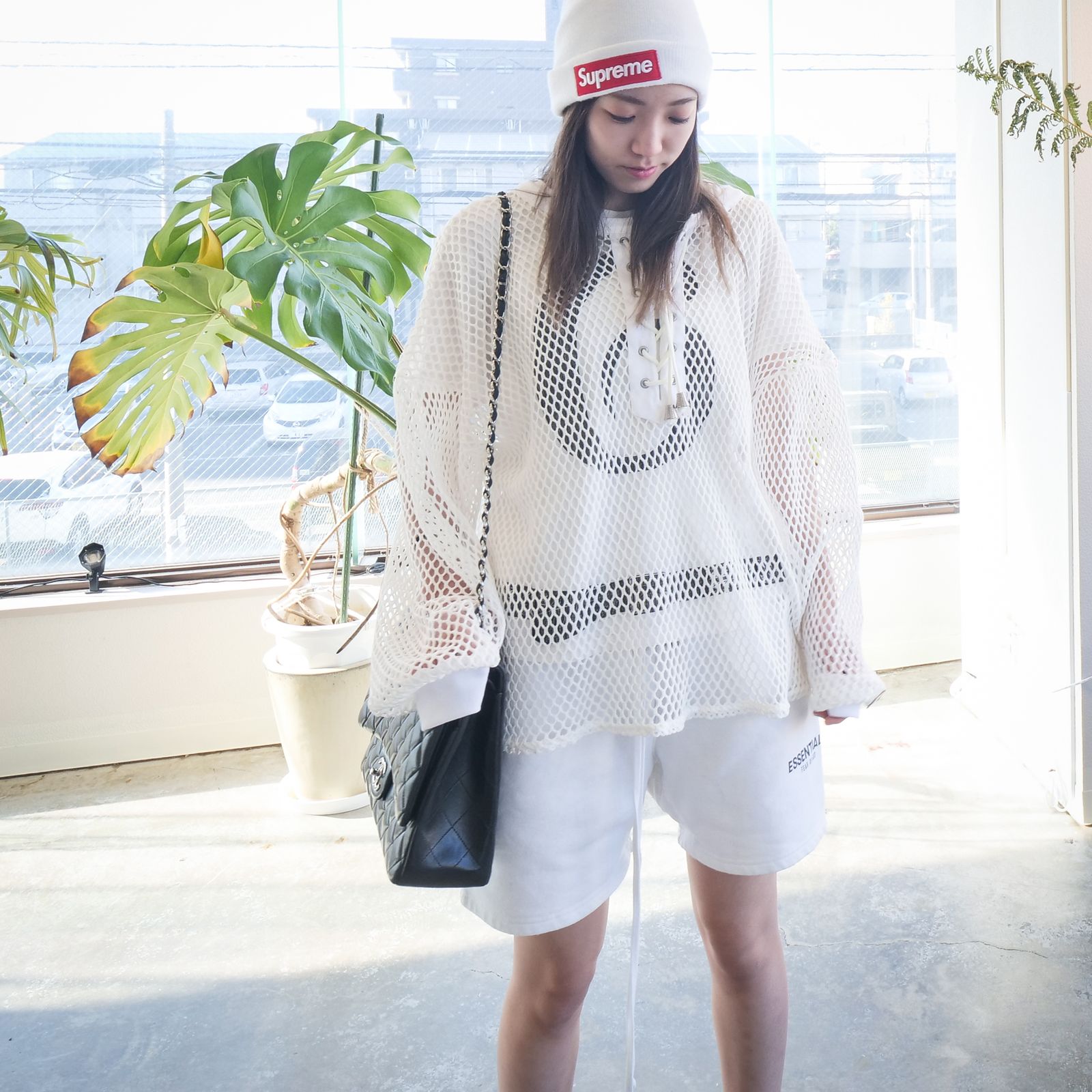 【el conductorH】 MESH KNIT WHITE ぷらっとお散歩コーデ