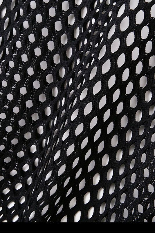 ボックスシルエット メッシュ プルオーバー BLACK