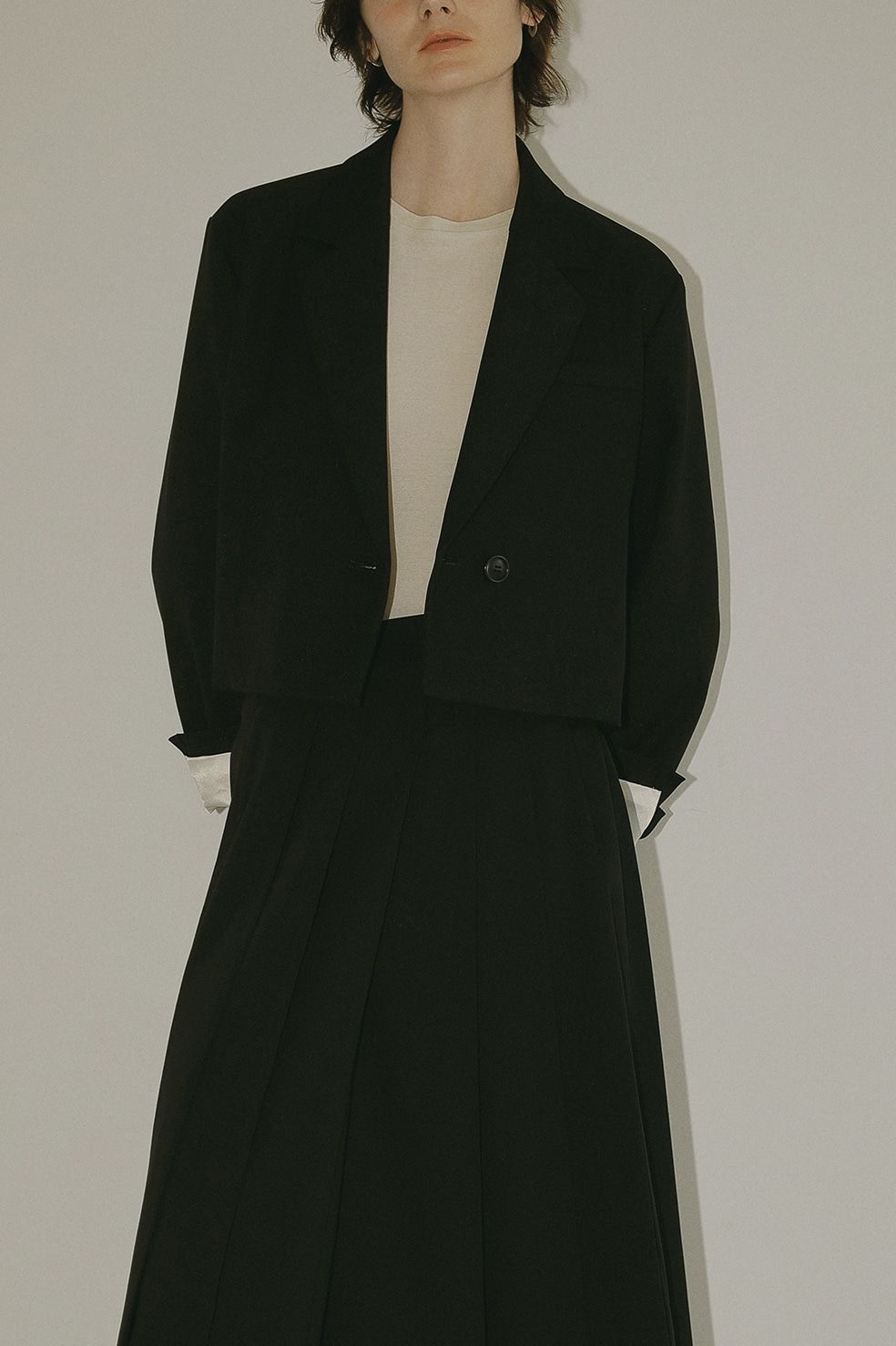 ショート ワイド ジャケット SHORT WIDE JACKET ブラック
