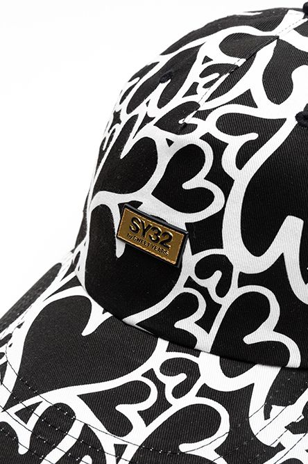 ハートドリップ グラフィック 5パネルキャップ ブラック