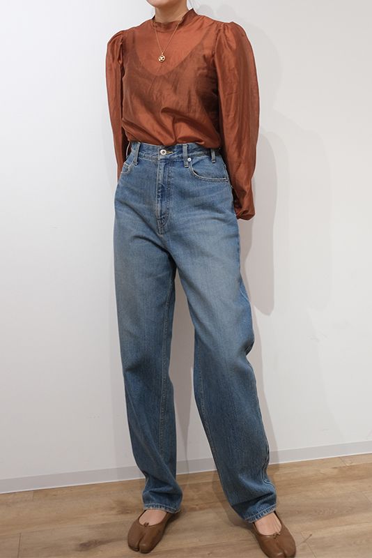 CHAROL（シャロル）の「ボリュームスリーブデニムオールインワン
