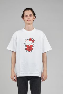 soulland×ハローキティ コラボ ハートプリント 半袖Tシャツ ホワイト