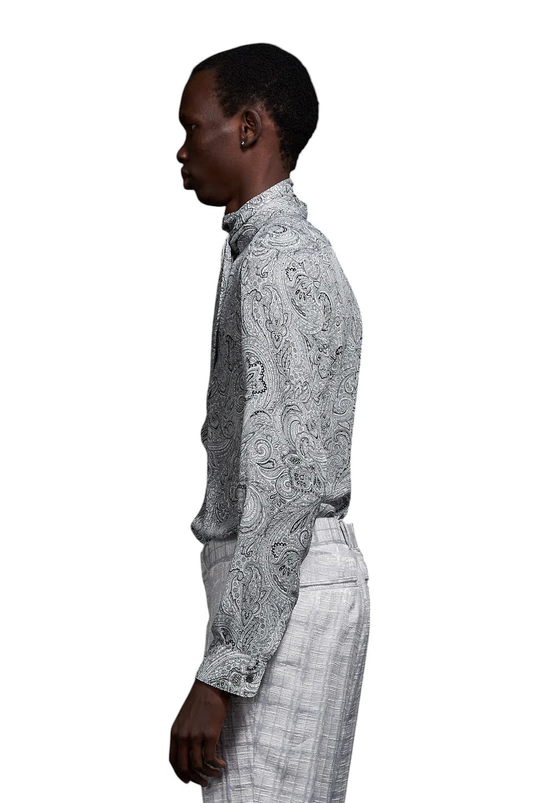 Matte Paisley Ribbon Shirt マットペイズリーリボンシャツ