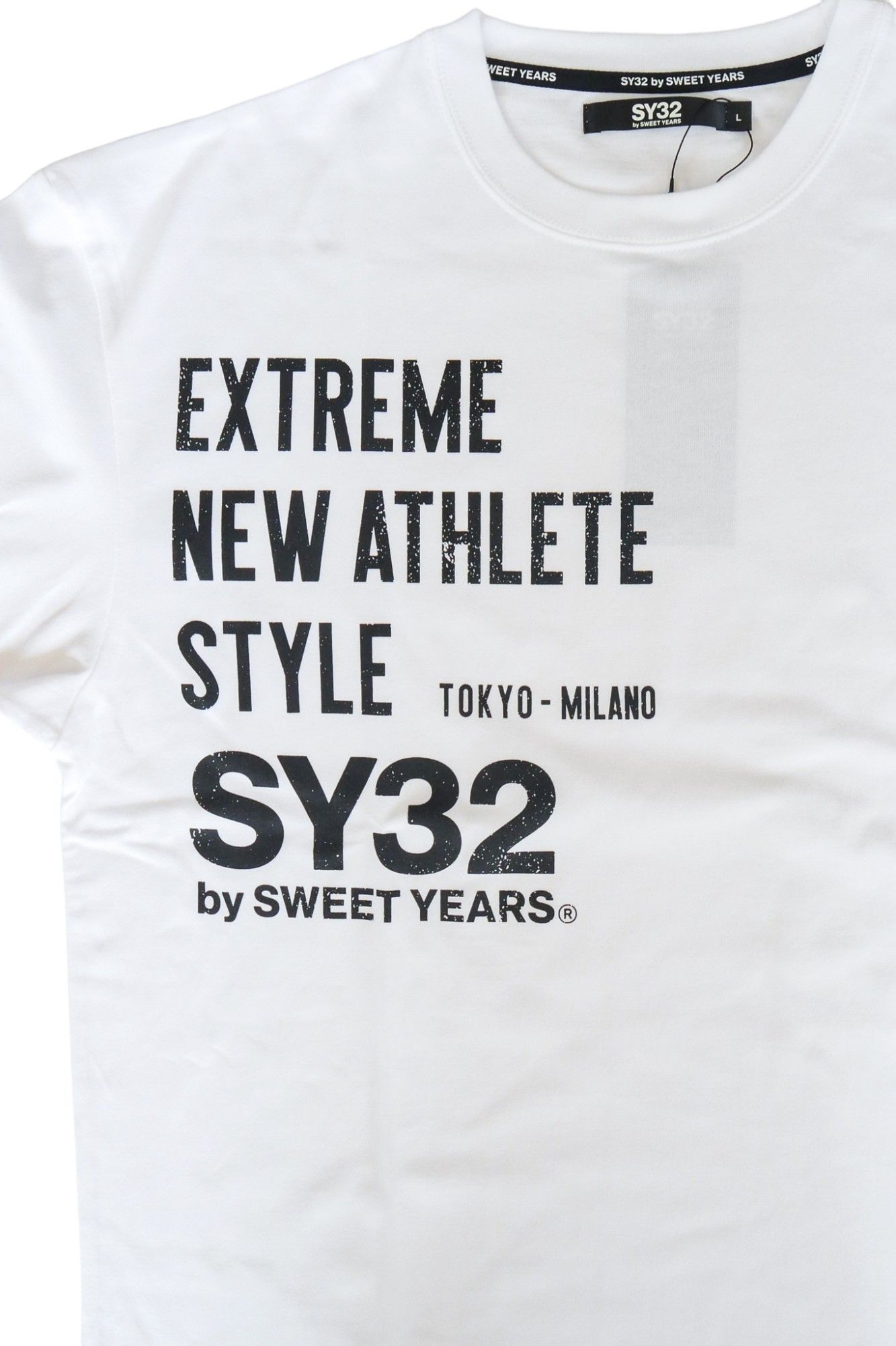 Listing Logo Long Sleeve Tee-shirt ブラック x ホワイト