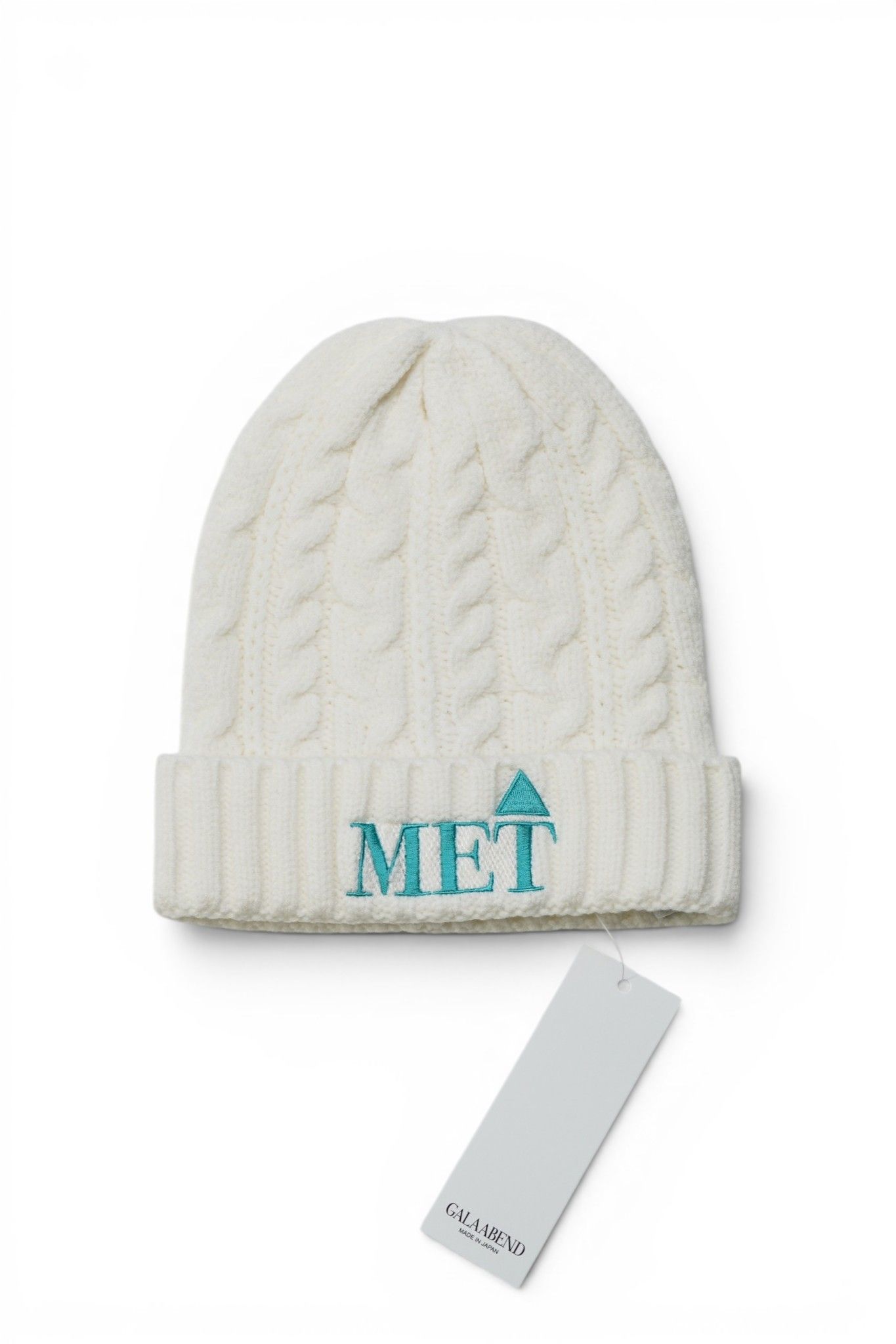 ケーブル ニット キャップ - THE "MET" Embroidery CABLE KNIT CAP