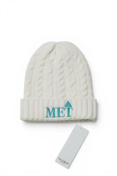 ケーブル ニット キャップ - THE "MET" Embroidery CABLE KNIT CAP