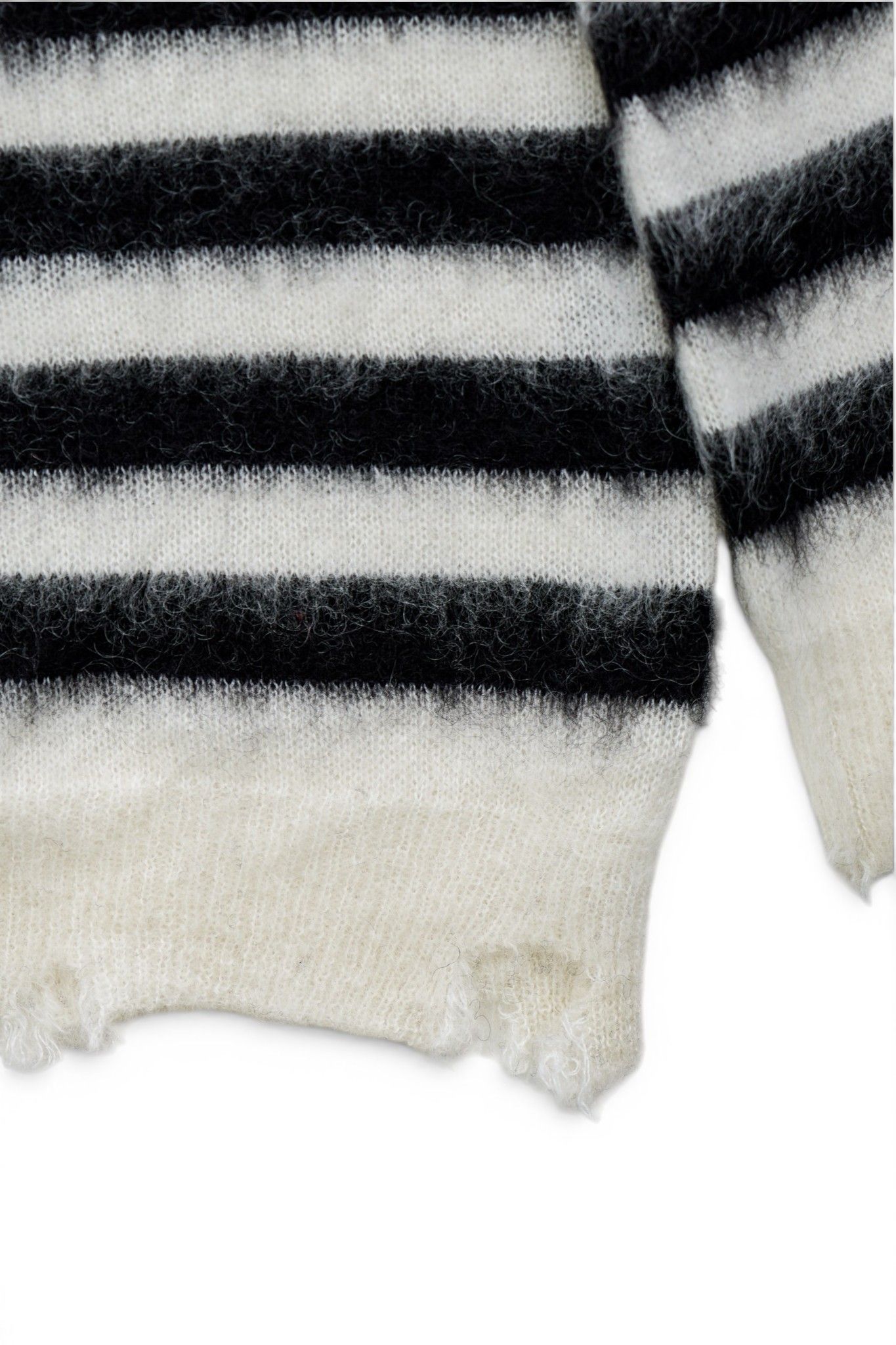 ランダム マリン ボーダーニット Random Marine Border Crashed Knit WHITE×BLACK