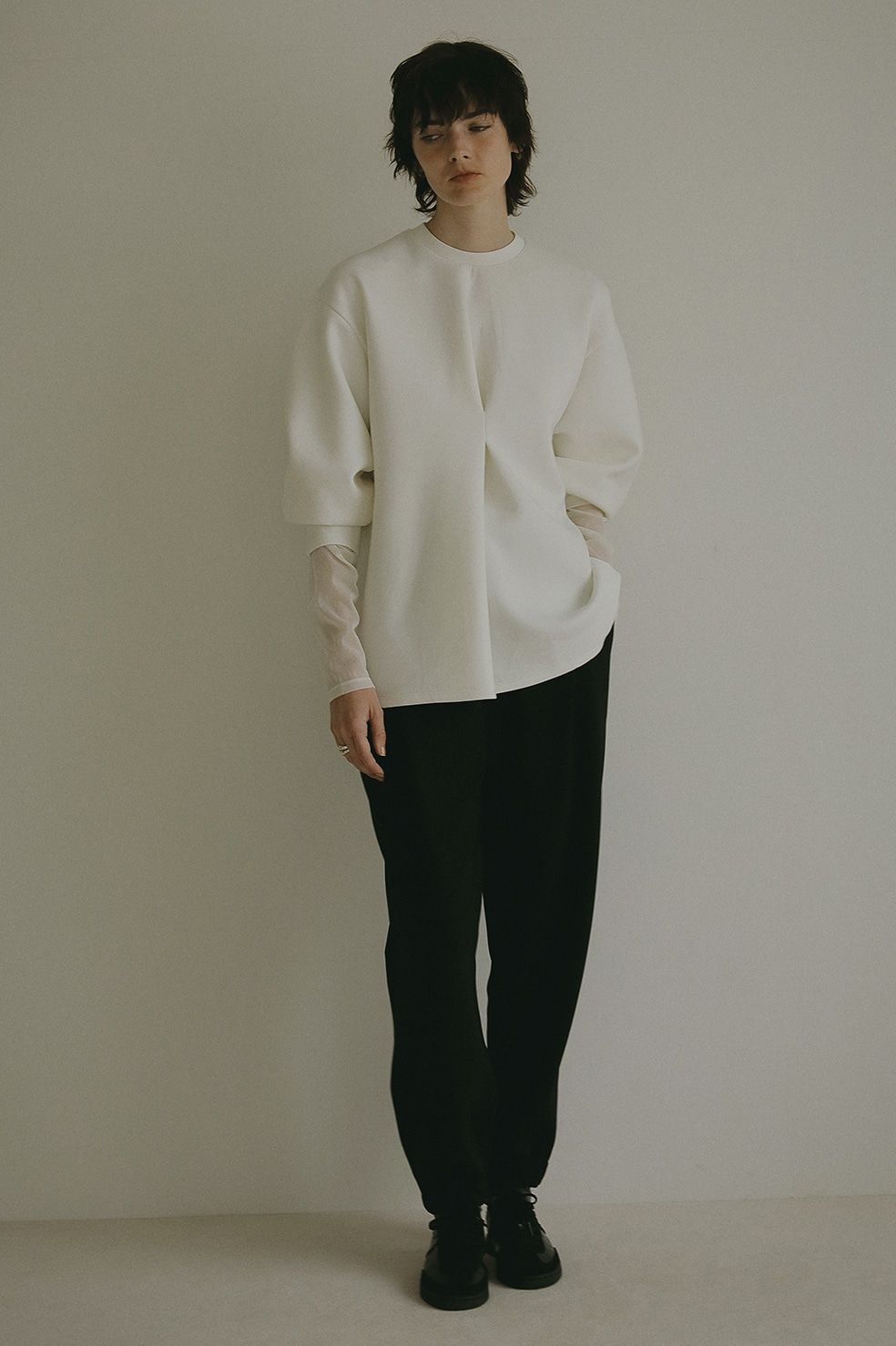 ウエスト タック カット トップス WAIST TUCK CUT TOPS ホワイト