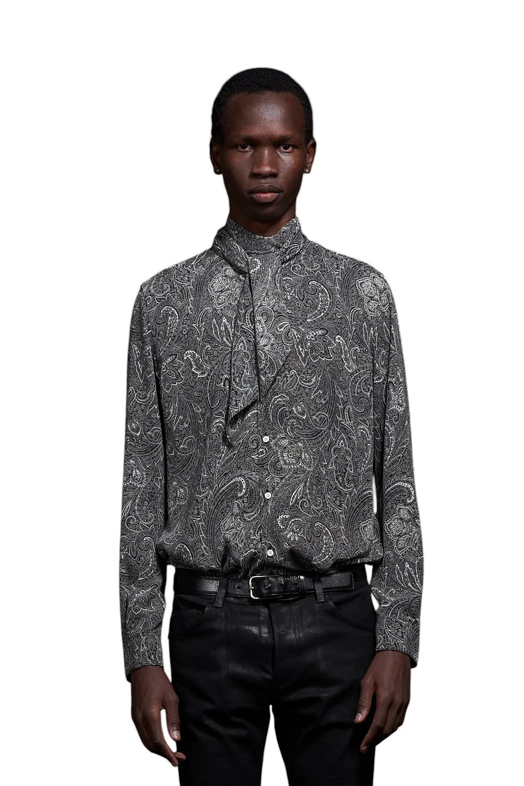 Matte Paisley Ribbon Shirt マットペイズリーリボンシャツ