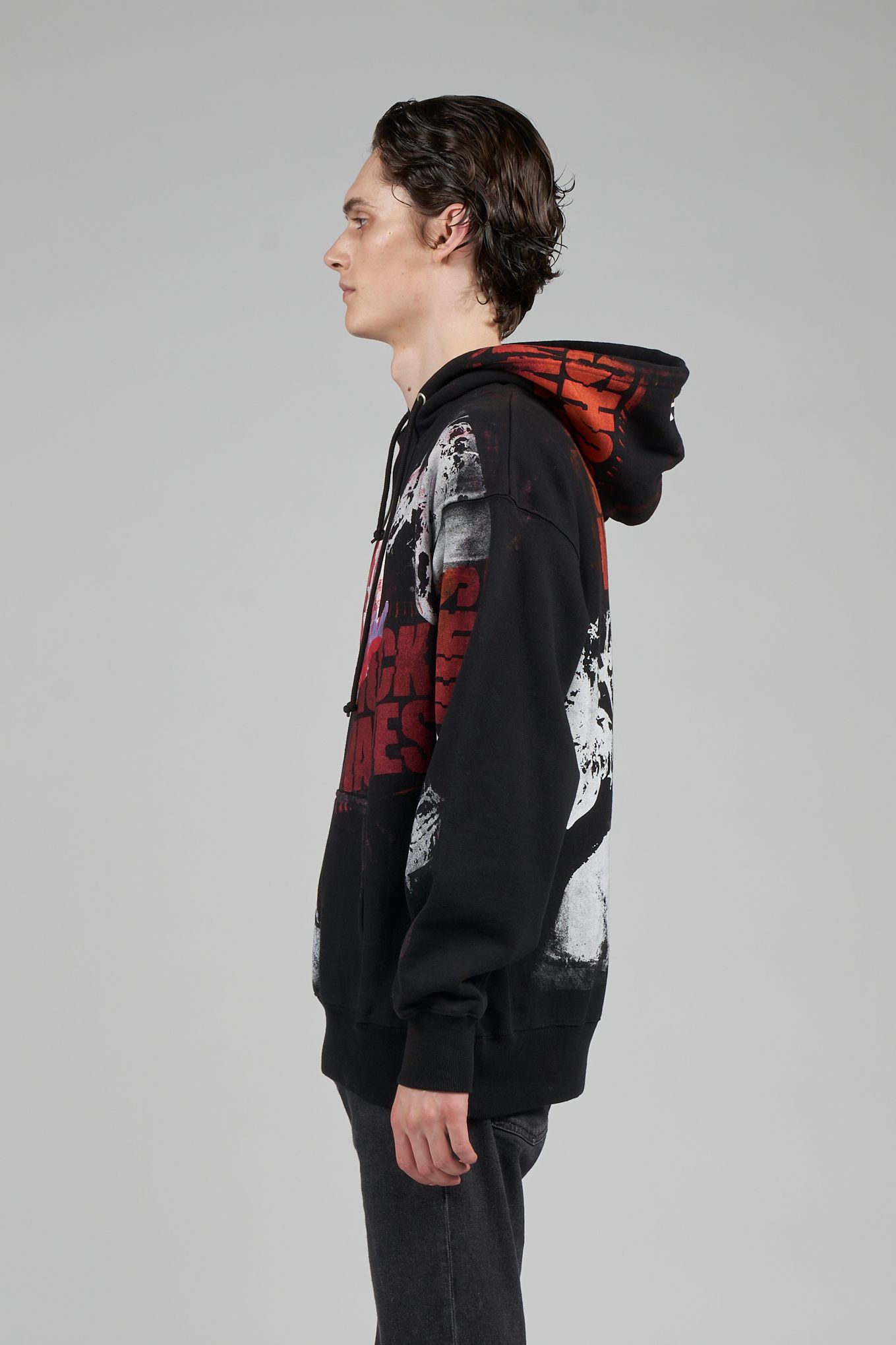 "TEST HOODY" SHOCK WAVES グラフィックプリント パーカー ブラック (one and only)