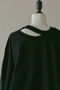 Back open W face Tops ブラック