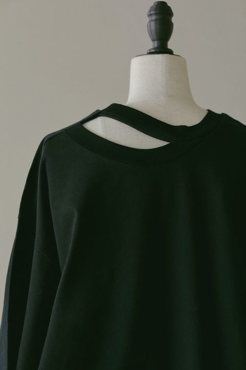 Back open W face Tops ブラック