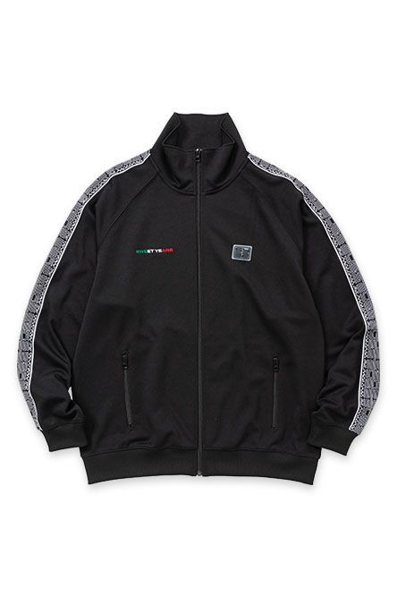 ワイドシルエットリラクシングトラックジャケット ブラック