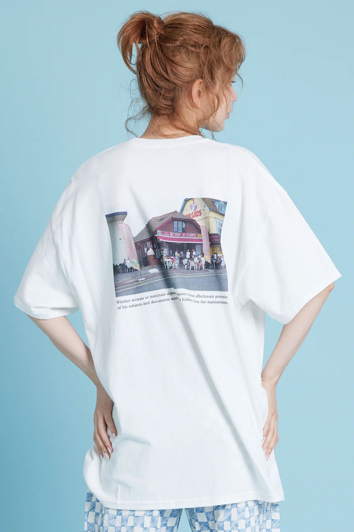 Luke Stephenson(ルーク・ステファンソン) × little sunny bite コラボ アイスクリーム プリント 半袖 Tシャツ ホワイト