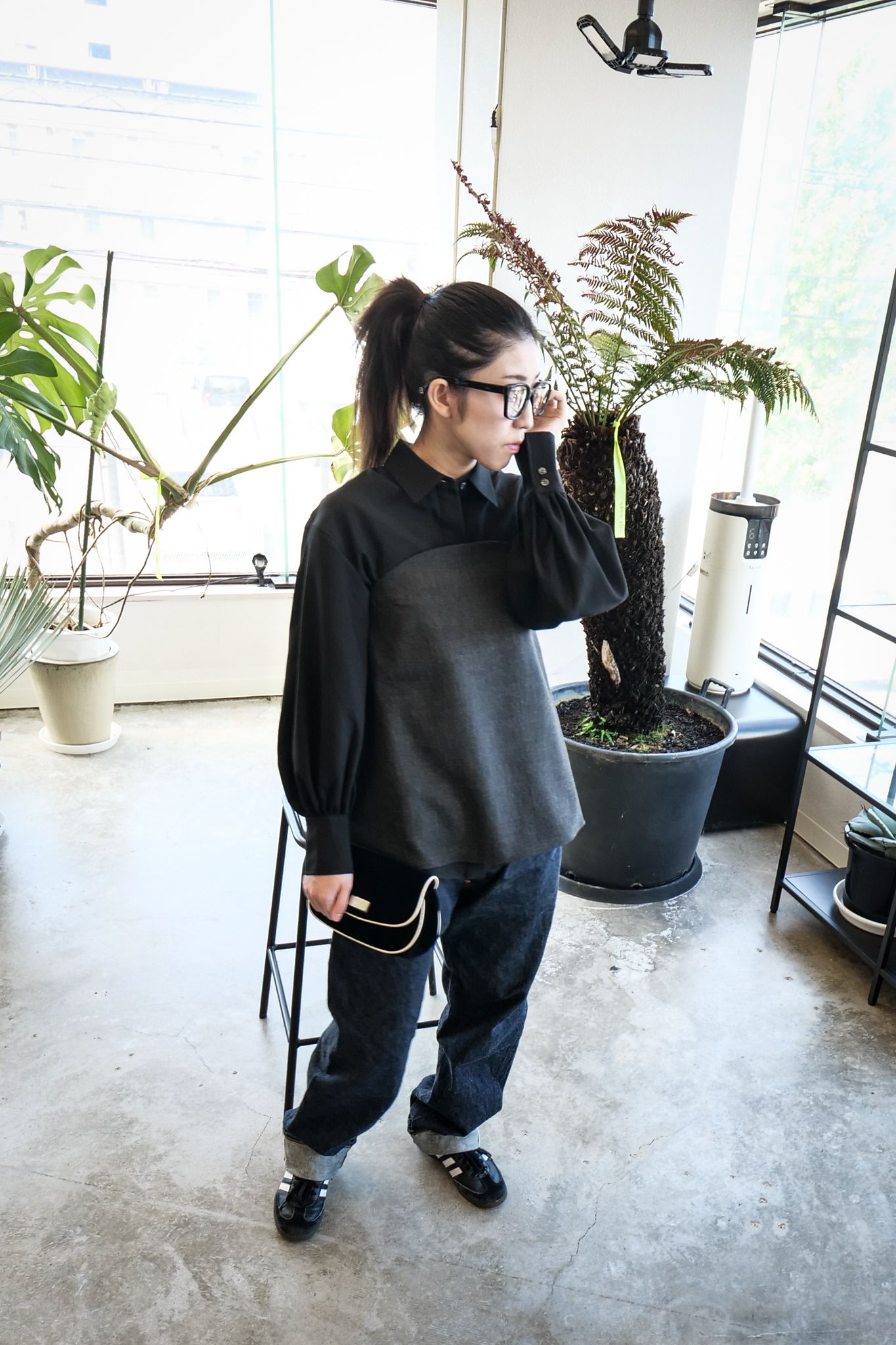 【MANOF】ビスチェ セット シャツ Black