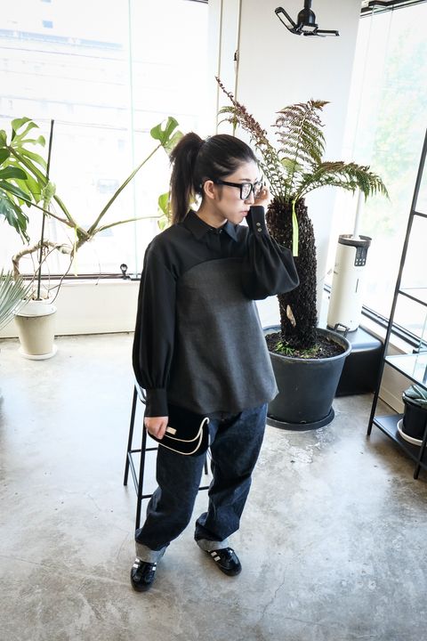 【MANOF】ビスチェ セット シャツ Black