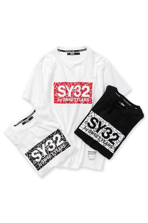 HEARTボックスロゴTシャツ ホワイト×ブラック