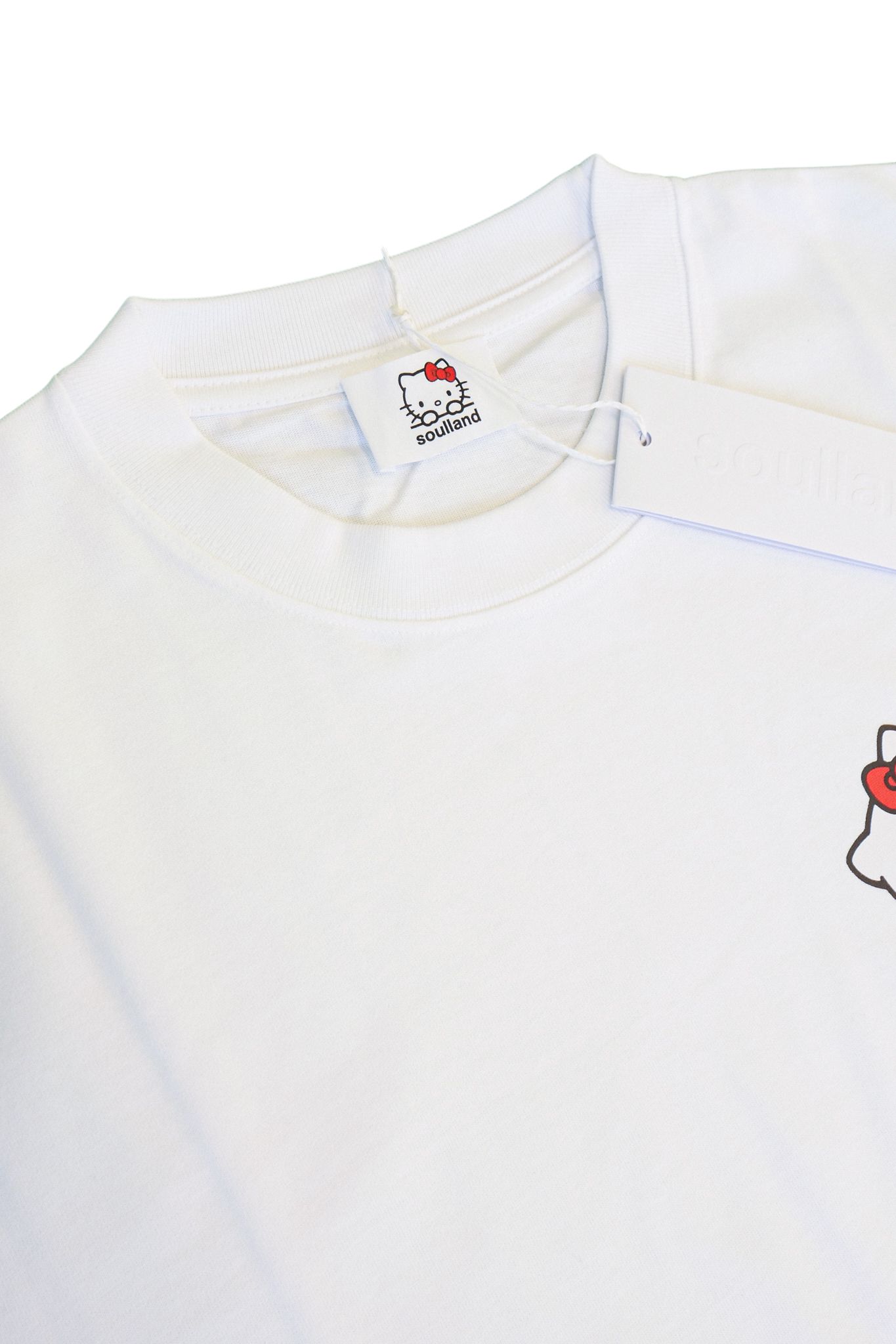 soulland×ハローキティ コラボ アップルプリント 半袖Tシャツ ホワイト