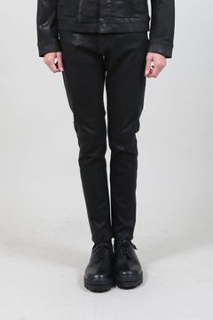 EXフィットデニム ブラックコーティング ストレッチ スキニーデニムパンツ
