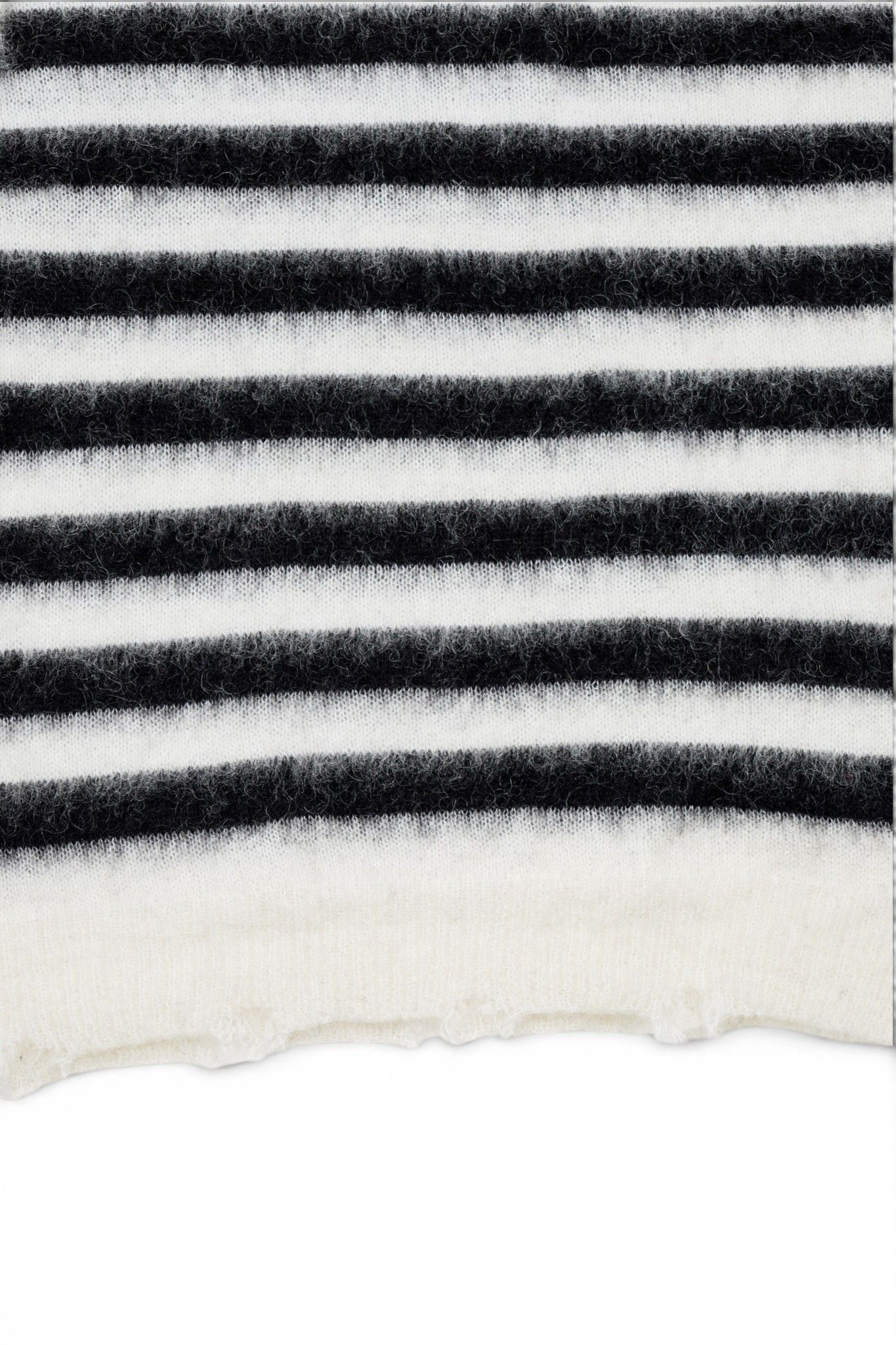 ランダム マリン ボーダーニット Random Marine Border Crashed Knit WHITE×BLACK