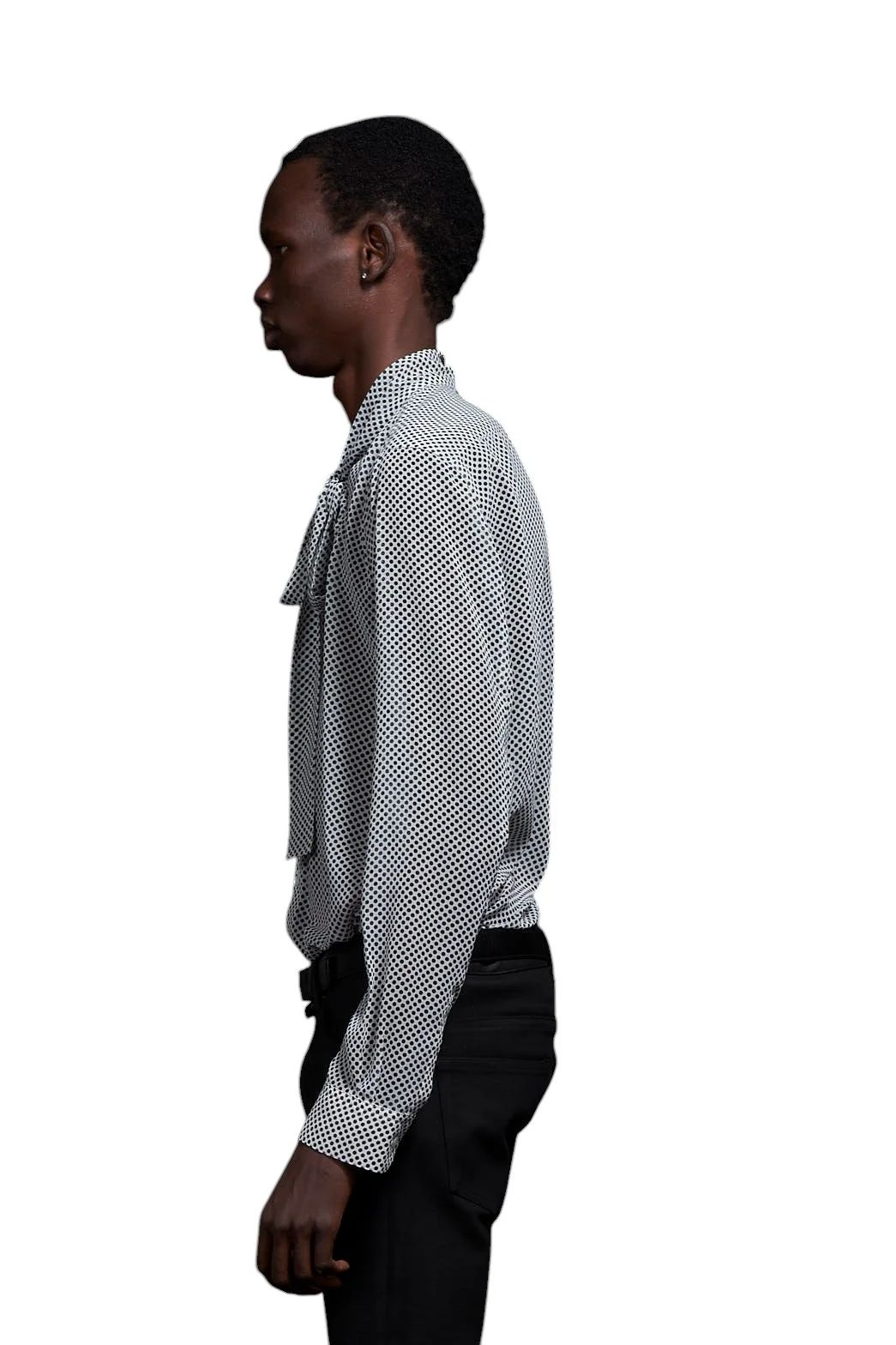 Over Dots tiny Ribbon Shirt オーバードットタイニーリボンシャツ