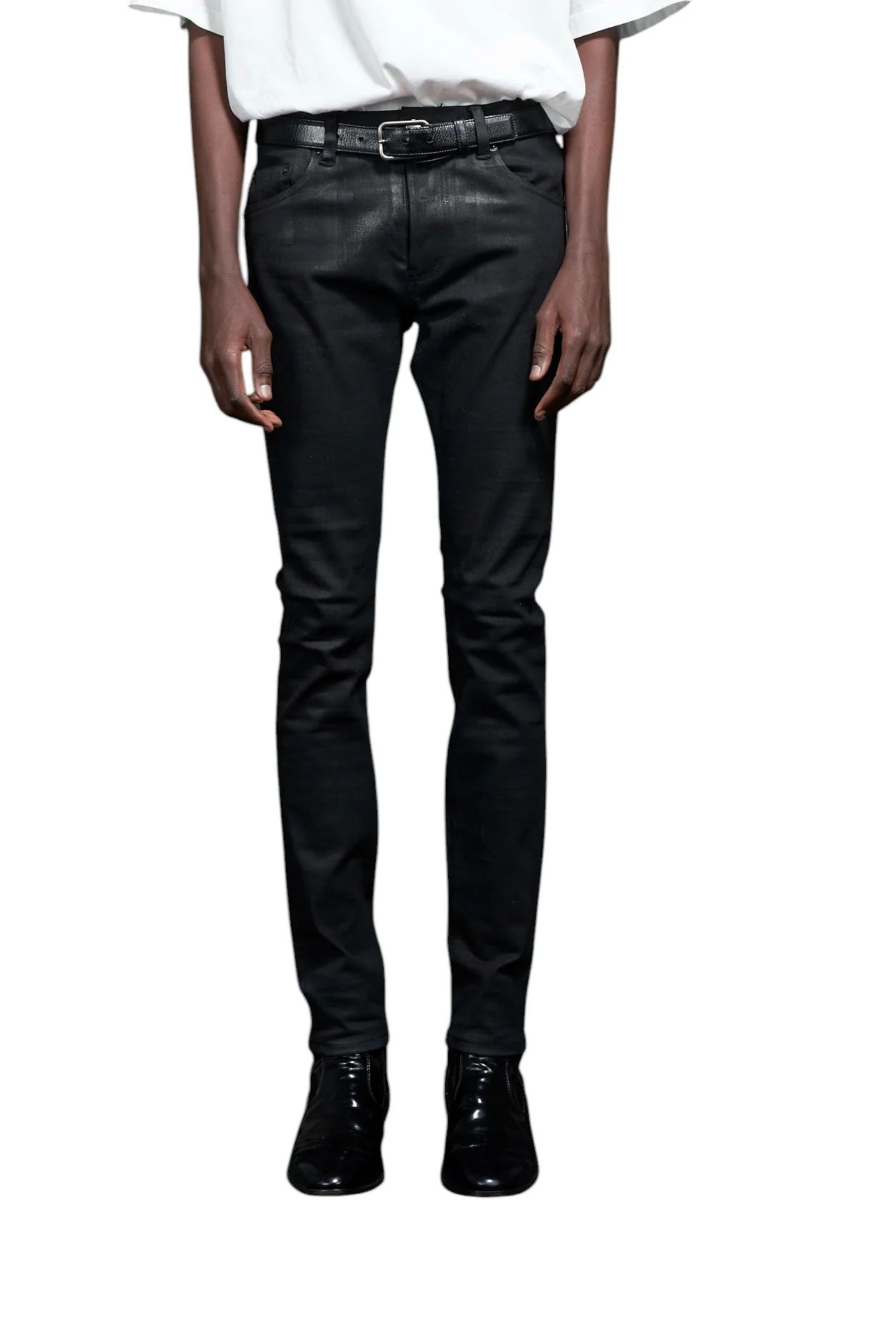 Black Coating EX Fit Leggings Denim Pants ブラックコーティングレギンスデニム