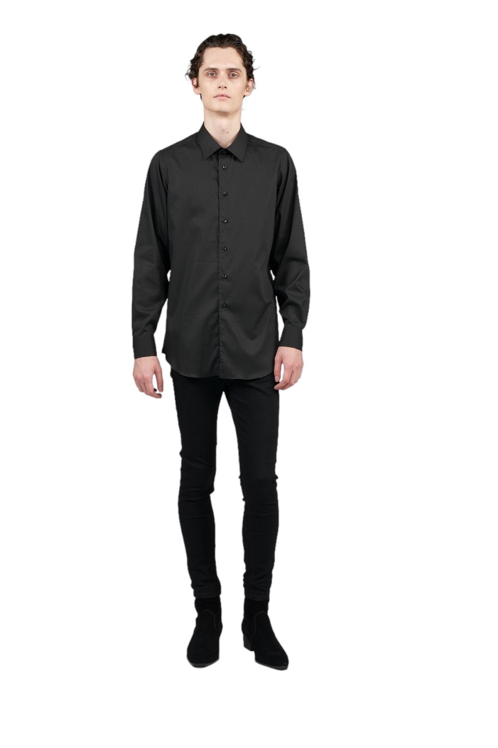 50's ブロードストレッチ レギュラーシャツ BLACK