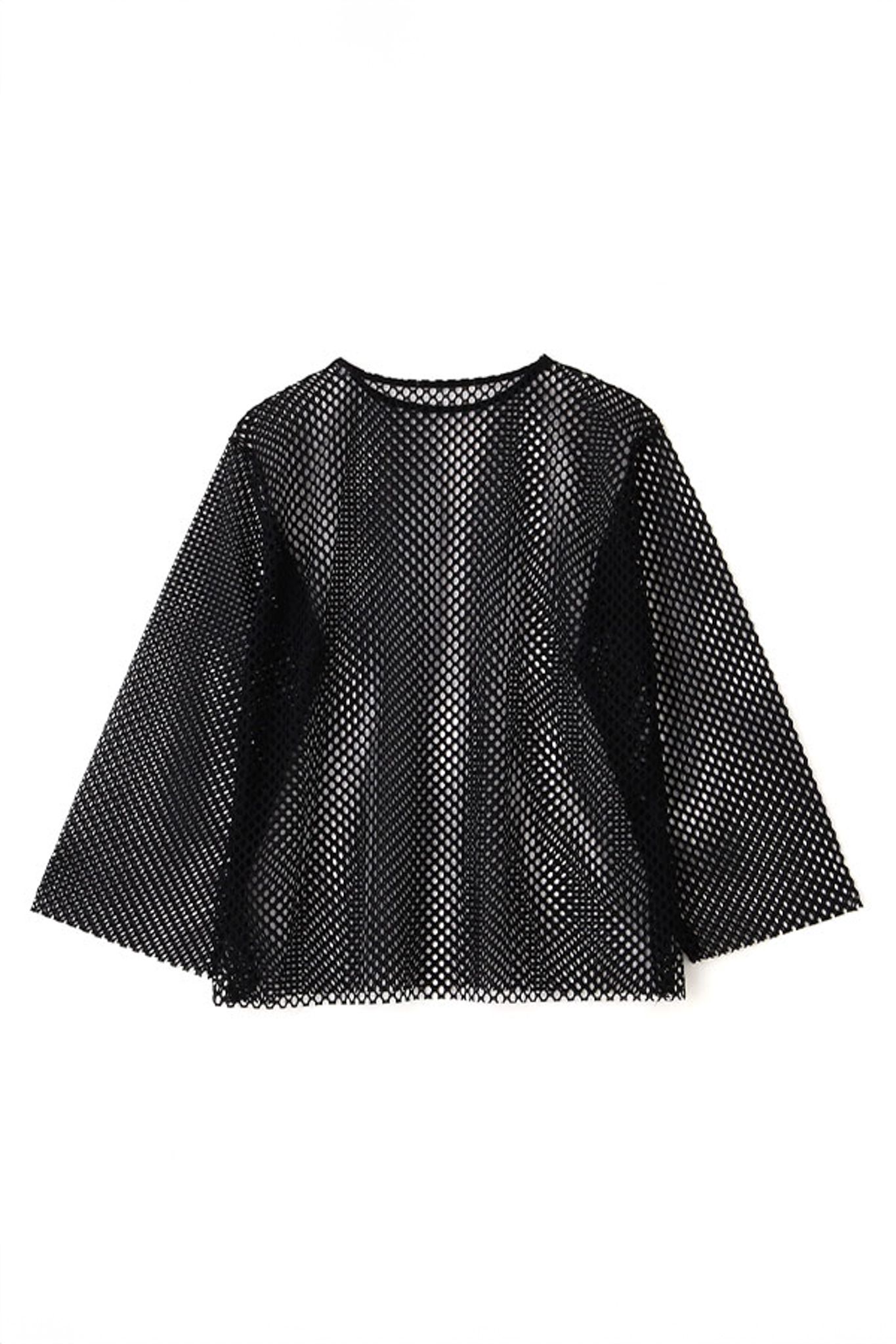 ボックスシルエット メッシュ プルオーバー BLACK