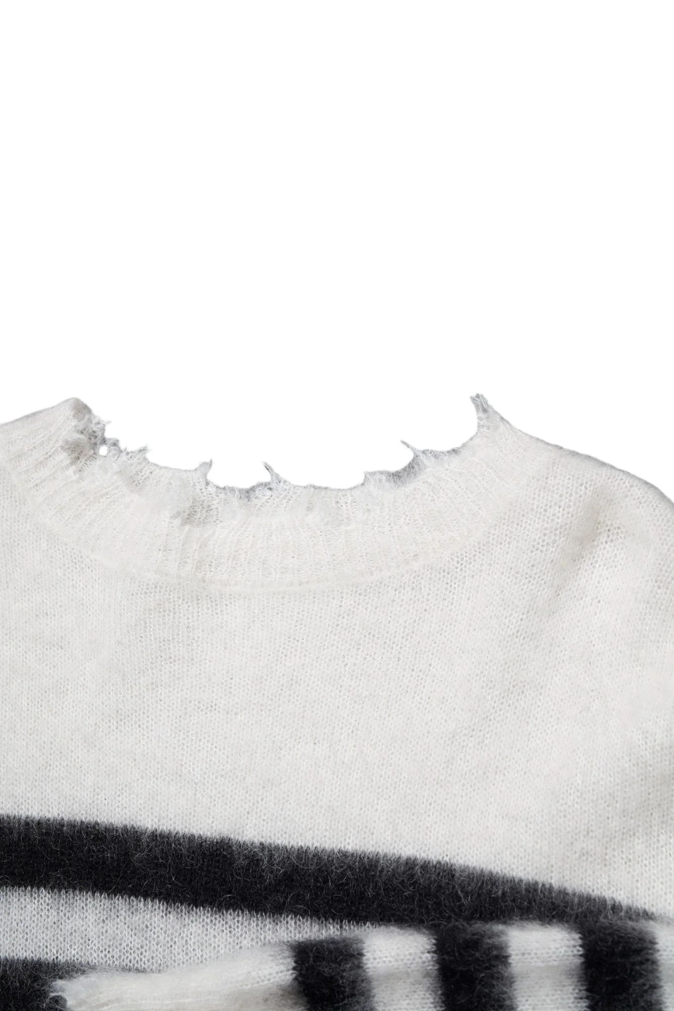 ランダム マリン ボーダーニット Random Marine Border Crashed Knit WHITE×BLACK