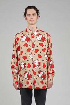 soulland×ハローキティ コラボ プリント Damon 長袖シャツ ベージュ