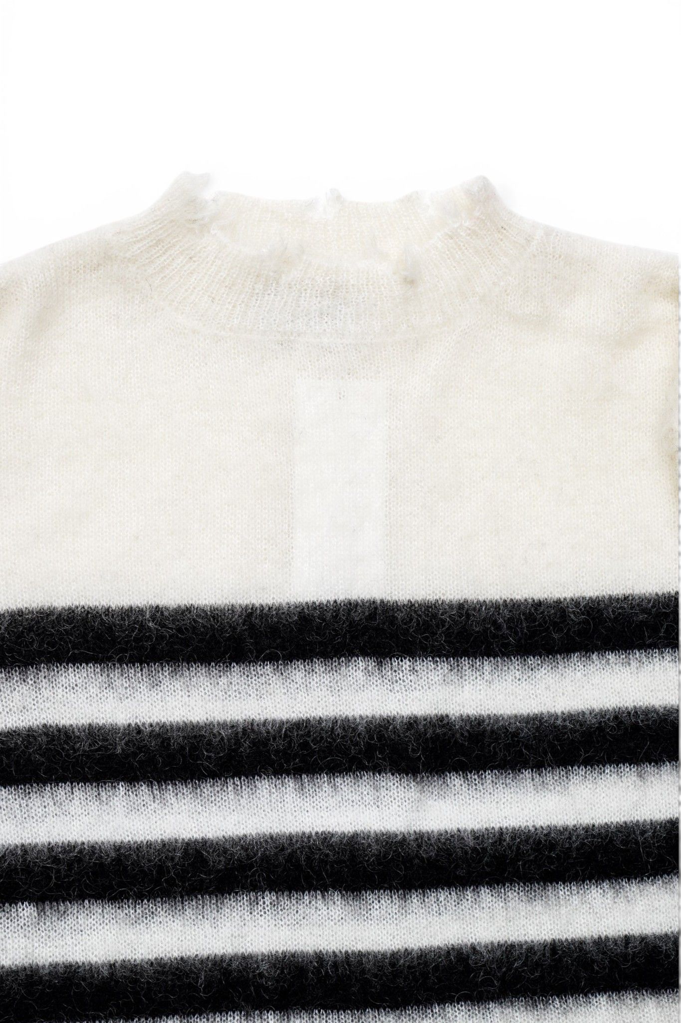 ランダム マリン ボーダーニット Random Marine Border Crashed Knit WHITE×BLACK