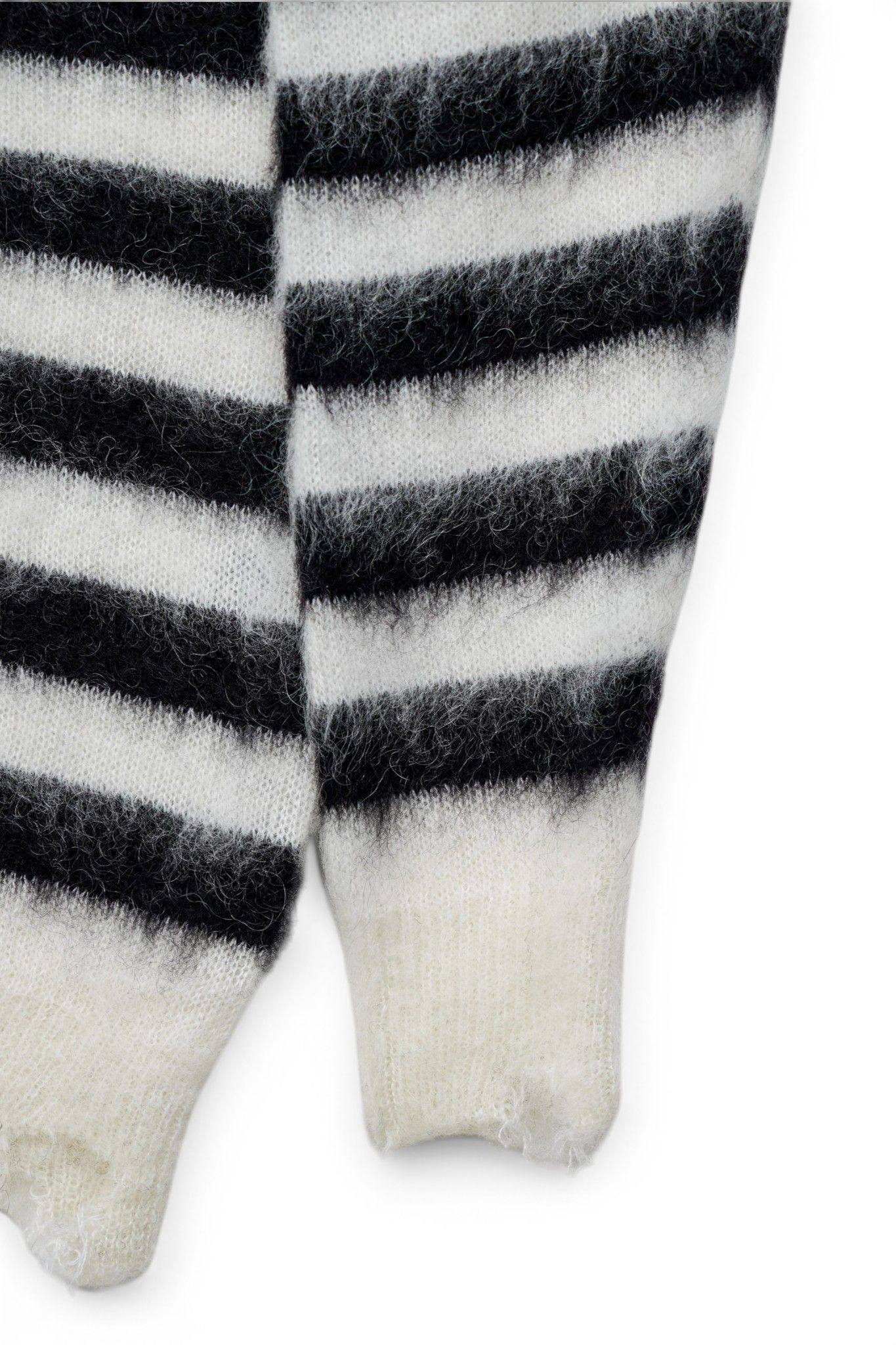 ランダム マリン ボーダーニット Random Marine Border Crashed Knit WHITE×BLACK